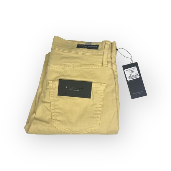 new Posh Citizens of Humanity ★ Cropped Stretch Jeans ★ Butter Yellow ★ 24 00 - Picture 8 of 16